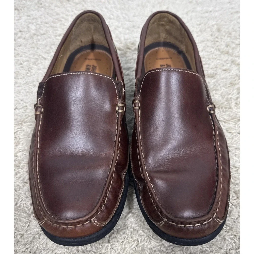 Johnston & Murphy Fowler Venetian Soft Brown Sheepskin Leather Loafers Mens 10M